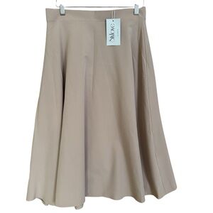 NWT! Women's Classic Beige A-Line Skirt. Back zipper. Fully Lined.